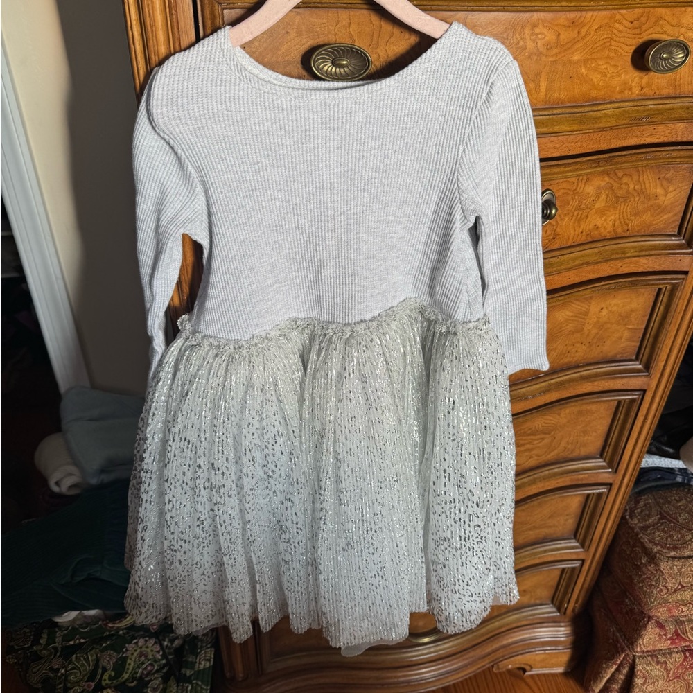 Pippa & Julie Silver and White Kids Dress